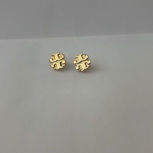Tory Burch Miller Logo T Goldtone Earring Studs